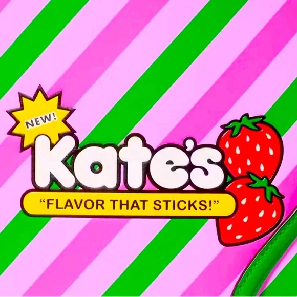 NWT Kate Spade Candy Treat Yourself Mini Crossbody Tote- Pink and Green Stripes - Picture 3 of 10